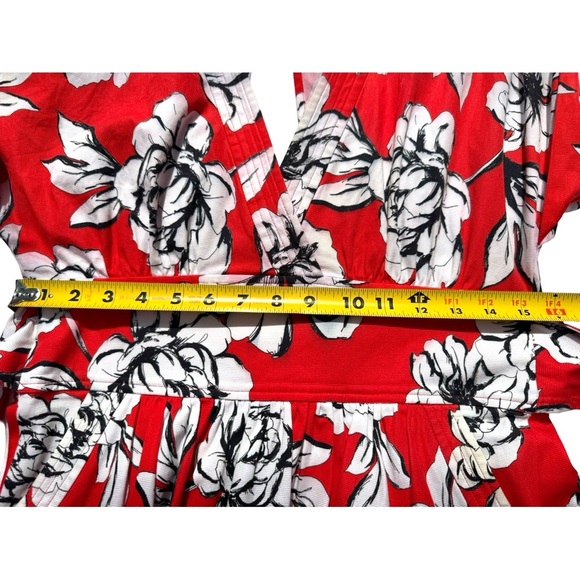 Marissa Webb Luciano Print Mini Dress Red Floral Belted Kimono Sleeve S - Picture 8 of 9